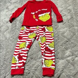 Toddler Girls The Grinch Pajama Set - Red and Green
